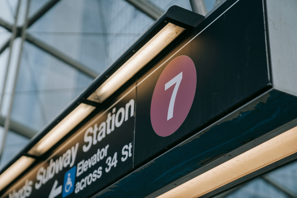 Subway Information Sign in Close Up